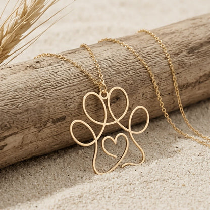 Open Line Paw Necklace