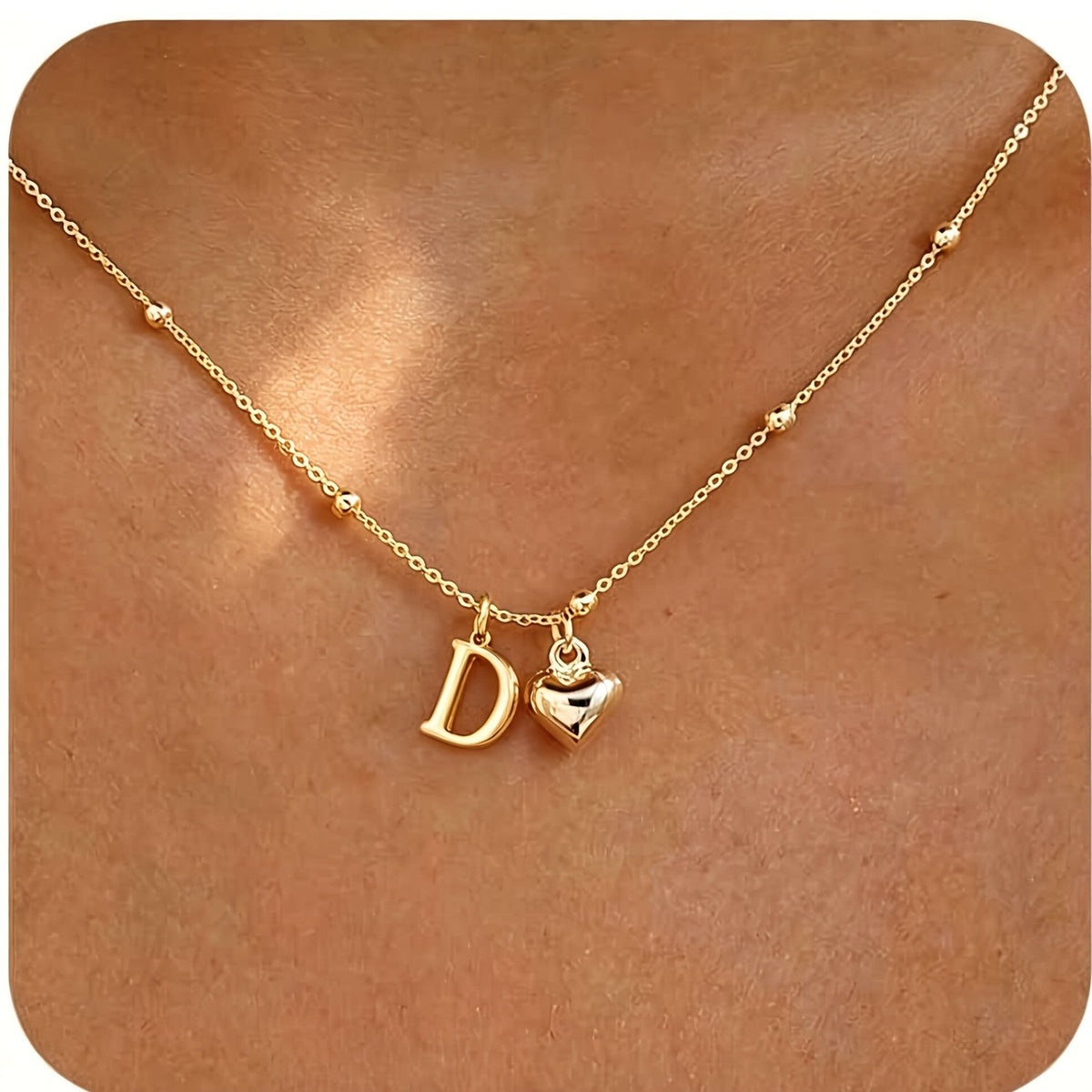 Initial Z Beaded Chain Necklace