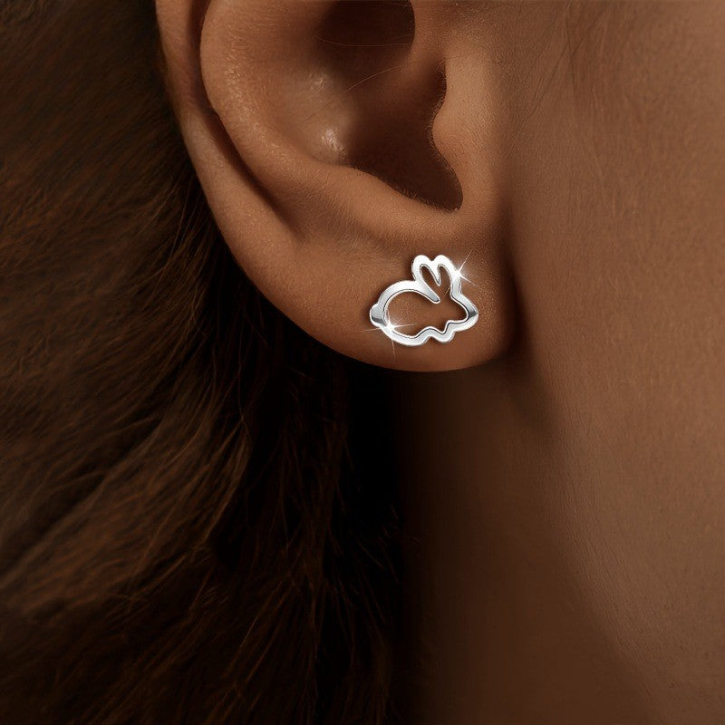 Bunny Outline Stud Earrings