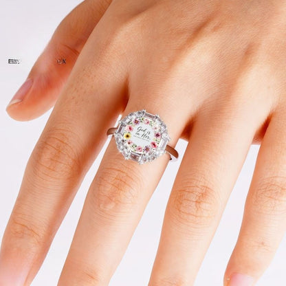 Floral Faith Halo Ring