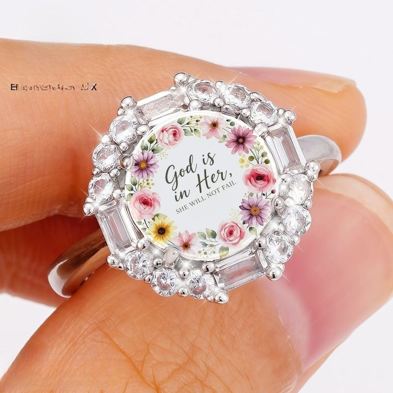 Floral Faith Halo Ring