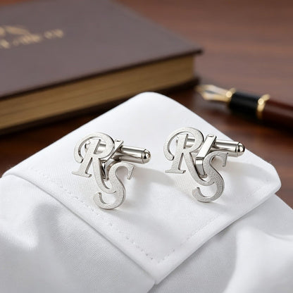 Frosted Double Initial Cufflinks