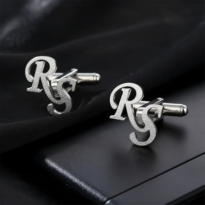 Frosted Double Initial Cufflinks