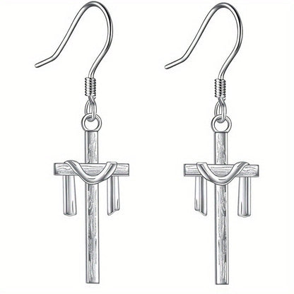 Knotted Cross Drop Earrings