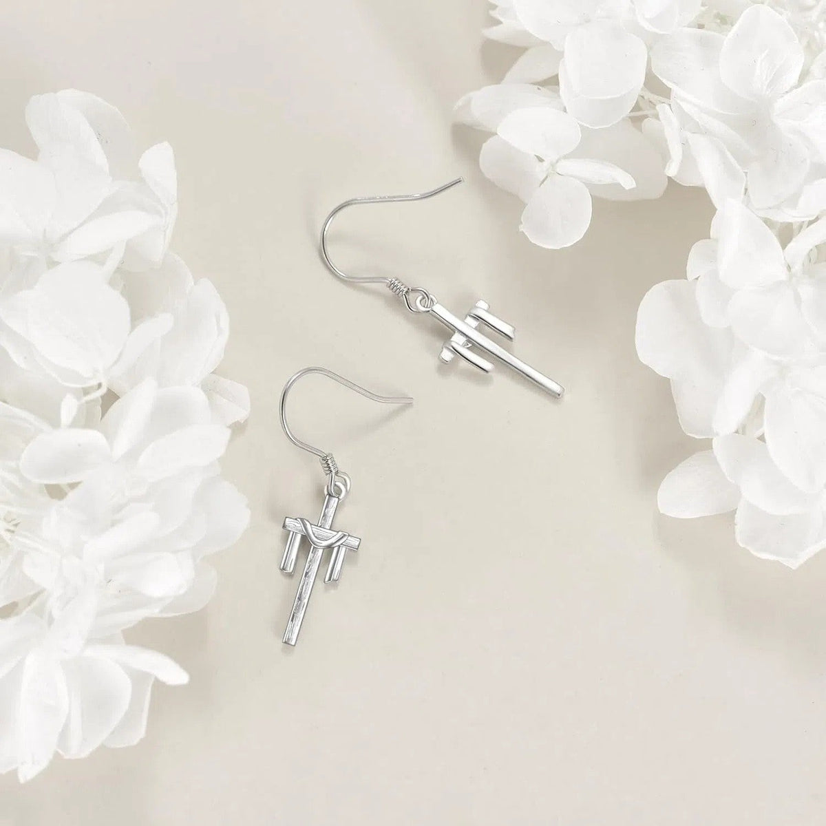 Knotted Cross Drop Earrings