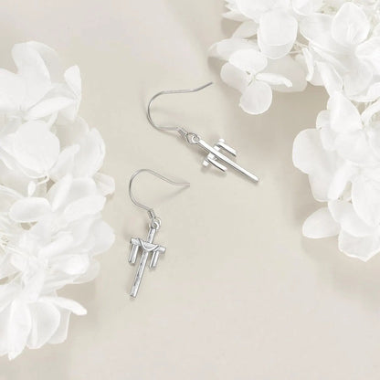 Knotted Cross Drop Earrings