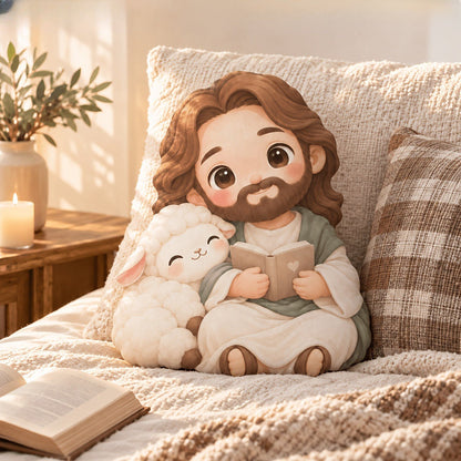Shepherd & Lamb Shaped Pillow