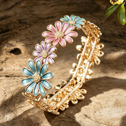 Multicolor Enamel Flower Jewelry Set