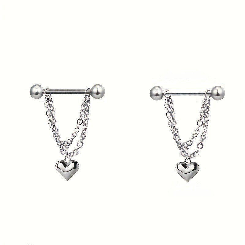 Heart Chain Drop Earrings