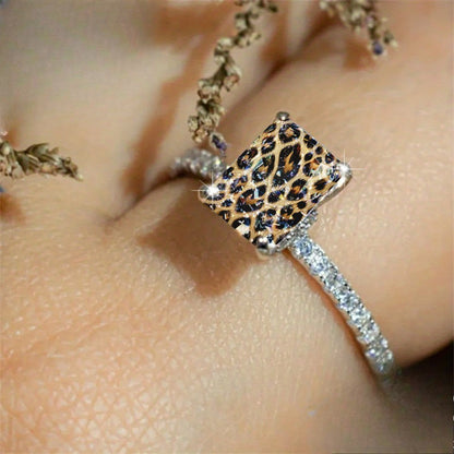Leopard Print Square Ring