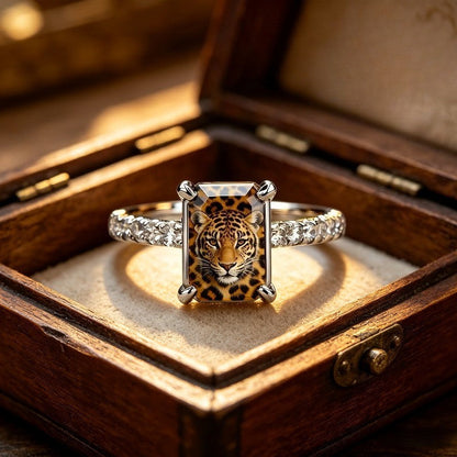 Tiger Face Square Ring