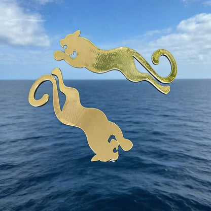 Gold-Tone Cat Silhouette Earrings