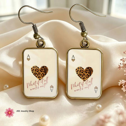 Leopard Heart Card Earrings