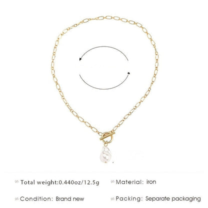 Turquoise Oval Toggle Chain Necklace