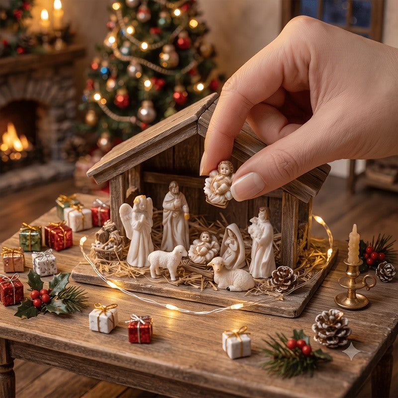 Miniature Nativity Scene Set