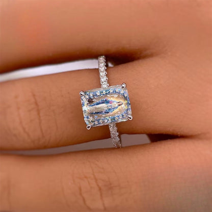 Blue Floral Virgin Mary Ring