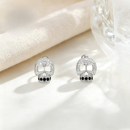 Zircon Crystal Skull Stud Earrings