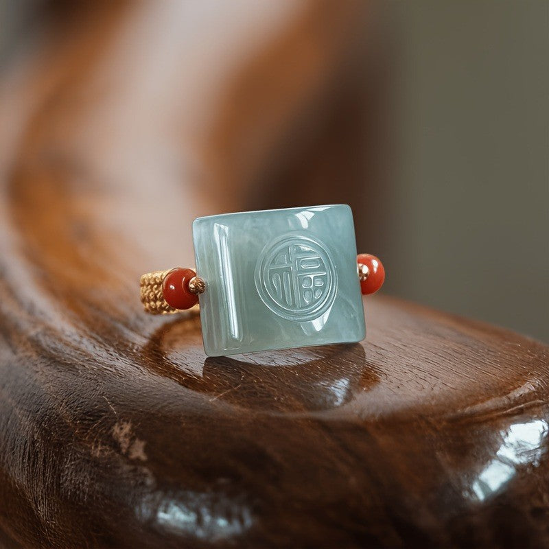 Jade Fu Symbol Ring