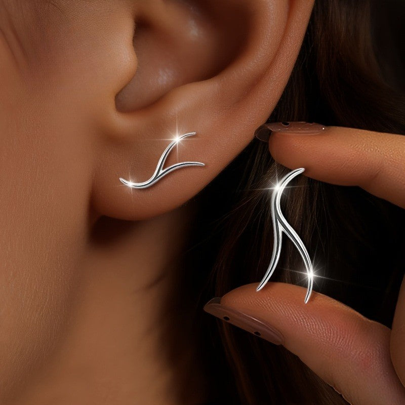 Wavy Line Stud Earrings