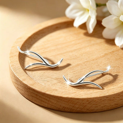 Wavy Line Stud Earrings