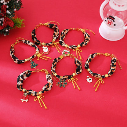 Leopard Ribbon Enamel Charm Bracelet