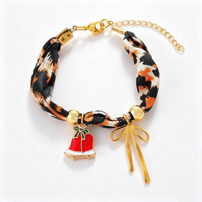 Leopard Ribbon Enamel Charm Bracelet