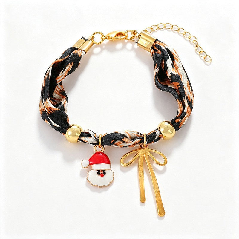 Leopard Ribbon Enamel Charm Bracelet