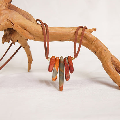 Multicolor Stone Tusk Necklace