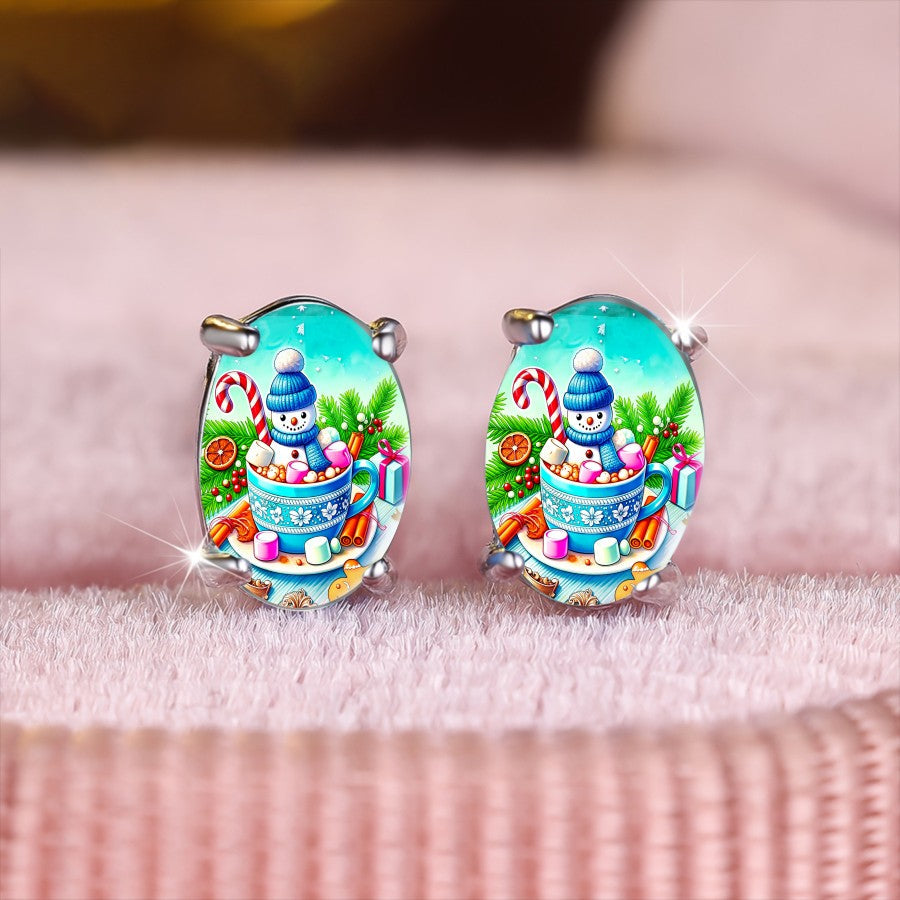 Snowman Hot Chocolate Stud Earrings