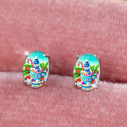 Snowman Hot Chocolate Stud Earrings