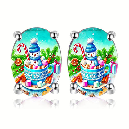 Snowman Hot Chocolate Stud Earrings