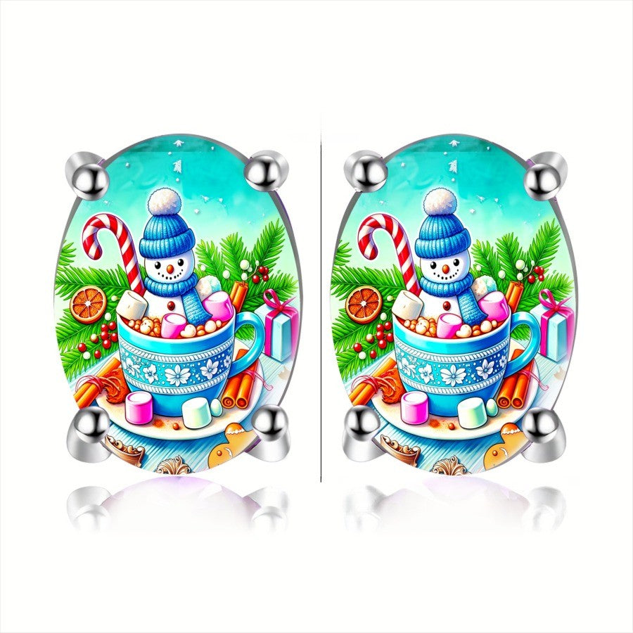 Snowman Hot Chocolate Stud Earrings