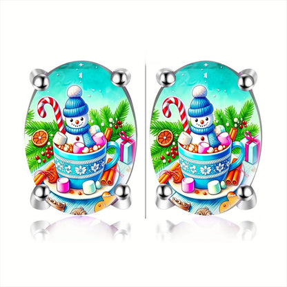 Snowman Hot Chocolate Stud Earrings