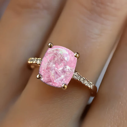 Pink Alien Cat Square Ring