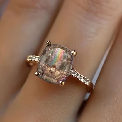 Heavenly Temple Square Ring