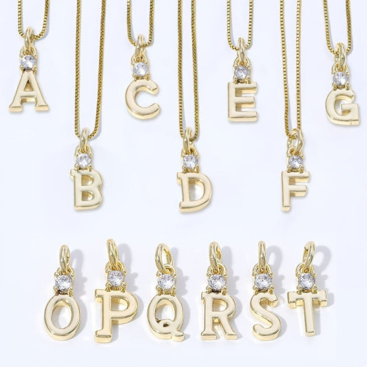 Crystal Initial Pendant