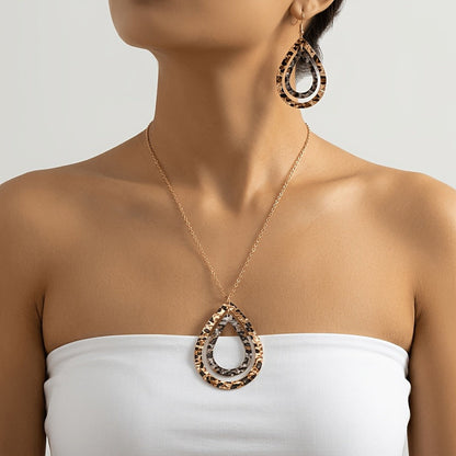 Leopard Teardrop Jewelry Set