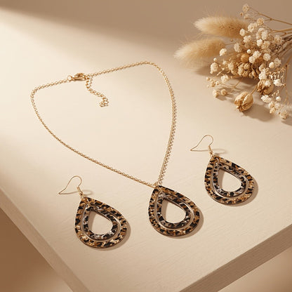 Leopard Teardrop Jewelry Set