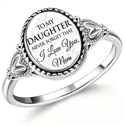 Engraved Message Oval Ring