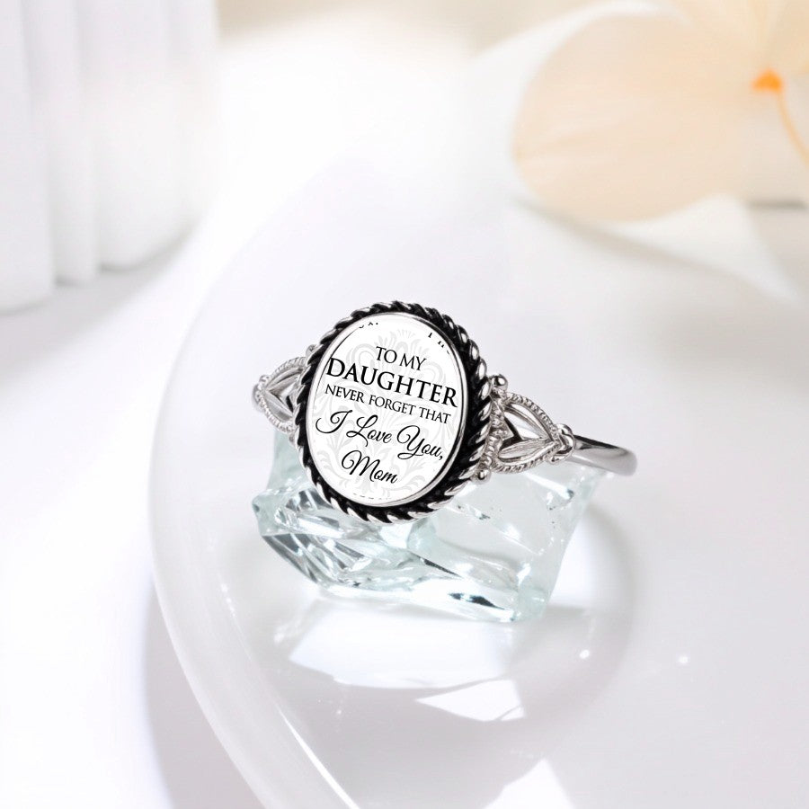 Engraved Message Oval Ring