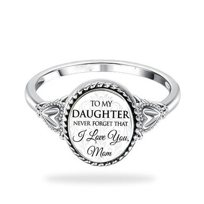 Engraved Message Oval Ring