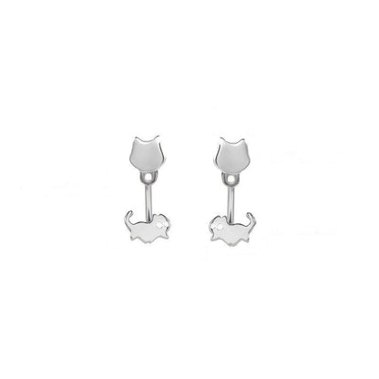 Double Kitten Stud Earrings