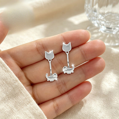 Double Kitten Stud Earrings
