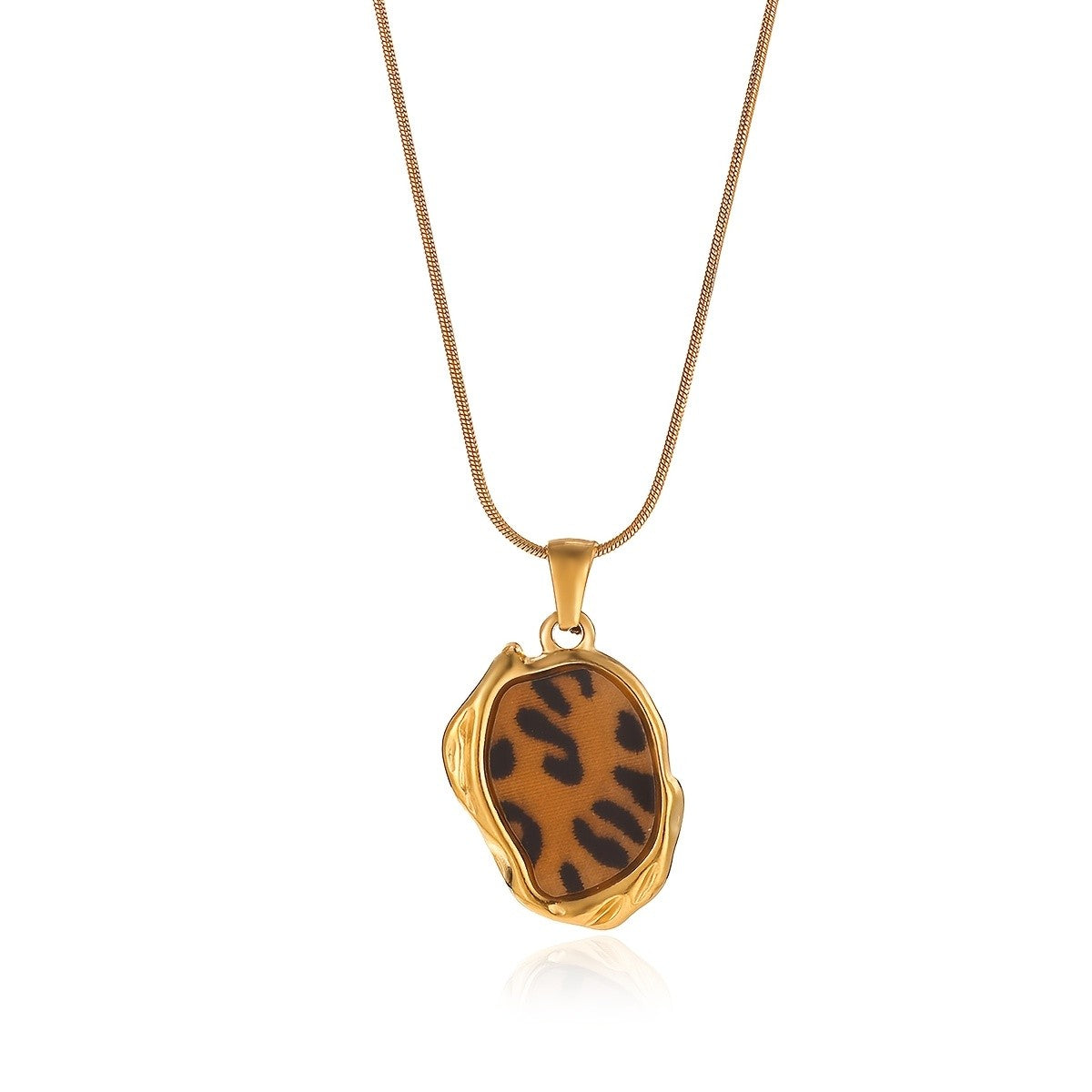 Leopard Print Irregular Pendant Necklace