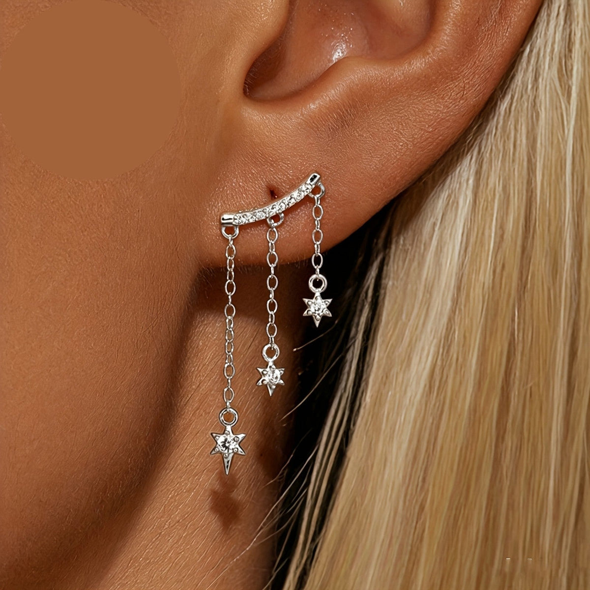 Crystal Star Tassel Earrings