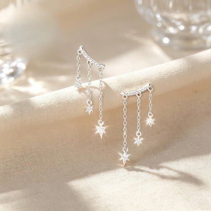 Crystal Star Tassel Earrings