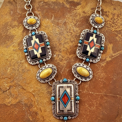 Geometric Resin Inlay Necklace