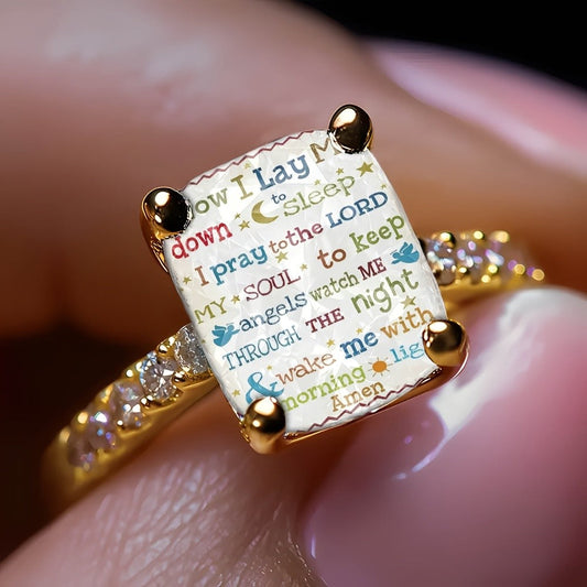 Bedtime Prayer Square Ring