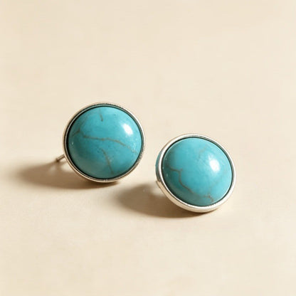 Turquoise Round Stud Earrings
