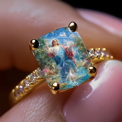 Jesus Dove Square Ring